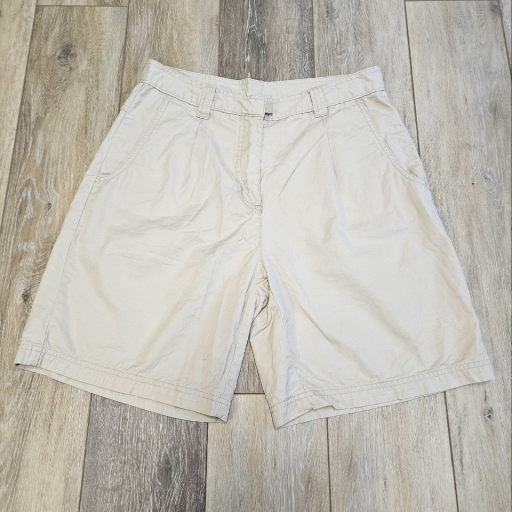 Woolrich High Waisted Shorts Relaxed Fit 100% Cotton Stone Beige Woman's 8